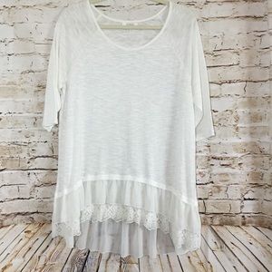 Umgee 3/4 Sleeve Knit Tunic Blouse Medium